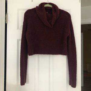 Free People Boucle Knit "Stormy" Cowl Sweater XS